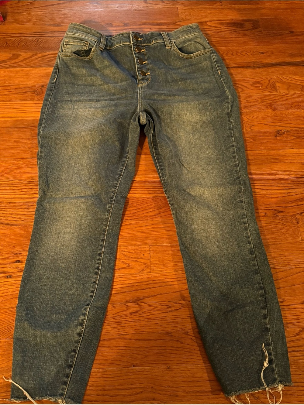 Ms. Cello Straight Leg Raw Hem Jeans, Size 14, EUC